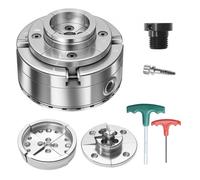 VEVOR Mandrin de Tour à Bois 102 mm Mandrin de Tour à 4 Mors Autocentrant pour Tournage Bois avec Adaptateur 1 pouce x 8 TPI, Mâchoire Ronde, Mâchoire Étagée, en Acier Haute Dureté Finition Nickelée