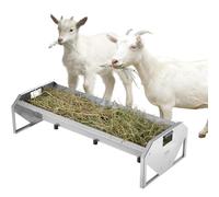 VEVOR Mangeoire à foin pour bétail, capacité de 100 L, râtelier à foin pour chèvre, 114 x 49 x 28 cm, support à foin en acier galvanisé pour 10 chèvres, pour chevaux, moutons, porcs, fermes, hangars