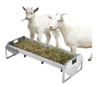 VEVOR Mangeoire à foin pour bétail, capacité de 100 L, râtelier à foin pour chèvre, 114 x 49 x 28 cm, support à foin en acier galvanisé pour 10 chèvres, pour chevaux, moutons, porcs, fermes, hangars