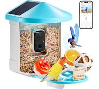 VEVOR Mangeoire Oiseaux avec Caméra Intelligente 2K HD AI Caméra Identifie 10000 Espèces d'oiseaux, 3 Panneaux Solaires, Capture Auto, Notification Instantanée, pour Extérieur Amoureux des Oiseaux
