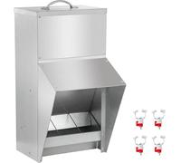 VEVOR Mangeoire à volaille galvanisée, capacité d'alimentation 11,3 kg, mangeoire à poules sans déchets 33x21x48 cm distributeur de nourriture suspendu avec couvercle pour alimenter canard extérieur
