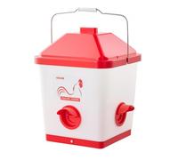 VEVOR Mangeoire Automatique pour Poules 18,14 kg Distributeur de Nourriture pour Volailles à Gravité Suspendu avec Anse, Anti-Gaspillage Anti-Nuisible, 3 Ports d'Alimentation, Étanche en Plastique PP