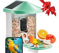 VEVOR Mangeoire à Oiseaux Intelligent Caméra Identifier AI 2K HD Solaire Vert