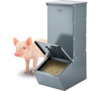 VEVOR Mangeoire pour porcs 90,9 L – Porte unique, acier galvanisé – Pour 5 porcs, gris foncé