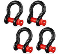 VEVOR Manille à anneau D 12 mm, lot de 4 manilles de remorquage en acier allié, résistance à rupture 8 t avec goupille à vis 15 mm, manilles accessoire de récupération pour VTT, camions, jeep, noir