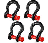 VEVOR Manille à anneau D 16 mm, lot de 4 manilles de remorquage acier allié, résistance à rupture 13 t avec goupille à vis 19 mm, manilles accessoire de récupération pour VTT, camions, jeep, noir