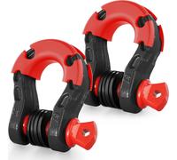 VEVOR Manille à anneau D 19 mm, lot de 2 manilles de remorquage acier allié, résistance à rupture 30 t avec goupille à vis 22 mm, isolateurs et rondelles, récupération pour VTT, camions, jeep, noir
