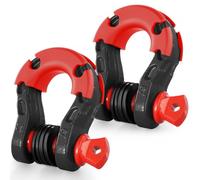 VEVOR Manille à anneau D 19 mm, lot de 2 manilles de remorquage acier allié, résistance à rupture 30 t avec goupille à vis 22 mm, isolateurs et rondelles, récupération pour VTT, camions, jeep, noir