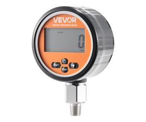 VEVOR Manomètre Hydraulique Numérique 0-10000 PSI 0-700 Bar, Jauge de Pression Hydraulique avec Entrée de Base NPT 6,35 mm, Boîtier en Inox, pour Excavatrices Machines de Construction Chantier