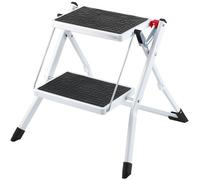 VEVOR Marche Pied Pliable Capacité 150 kg Escabeau à 2 Marches en Acier Tabouret Large Multi-usage avec Surface et Patins Antidérapants pour Adultes, Tout-petits, Maison, Cuisine, Bureau, Camping-cars
