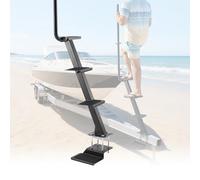 VEVOR Marchepied pour Remorque de Bateau 4 Marches, Échelle Bateau sur Remorque avec Poignée, pour Monter à Bord et Faciliter l'Accès, en Acier au Carbone, Surface Antidérapante, Monté sur Timon