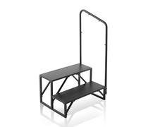 VEVOR Marchepieds pour Camping-Cars 2 Marches, Escabeau de Caravane Charge 199,58 kg, Acier au Carbone Épaissi, avec Main Courante, Antidérapant pour Entrée et Sortie en Toute Sécurité, pour Remorque