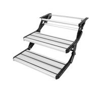 VEVOR Marchepieds pour Camping-cars 2 Marches, Escabeau de Caravane Rétractable Pliable, Charge 199,58 kg, en Alu et Acier Épaissi, Antidérapant pour Entrée et Sortie en Toute Sécurité, pour Remorque