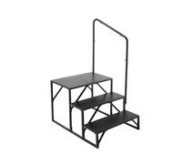 VEVOR Marchepieds pour Camping-cars 3 Marches, Escabeau de Caravane Charge 199,58 kg, Acier au Carbone Épaissi, avec Main Courante, Antidérapant pour Entrée et Sortie en Toute Sécurité, pour Remorque