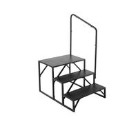 VEVOR Marchepieds pour Camping-cars 3 Marches, Escabeau de Caravane Charge 199,58 kg, Acier au Carbone Épaissi, avec Main Courante, Antidérapant pour Entrée et Sortie en Toute Sécurité, pour Remorque