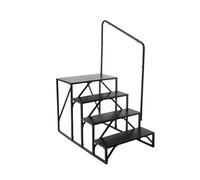 VEVOR Marchepieds pour Camping-Cars 4 Marches, Escabeau de Caravane Charge 199,58 kg, Acier au Carbone Épaissi, avec Main Courante, Antidérapant pour Entrée et Sortie en Toute Sécurité, pour Remorque