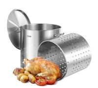 VEVOR Marmite en Acier Inoxydable Cuisine 79,5 L avec Panier Couvercle Poignée