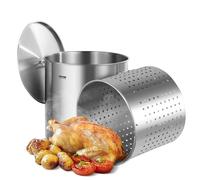VEVOR Marmite en Acier Inoxydable Cuisine 94,6 L avec Panier Couvercle Poignée