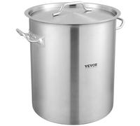 VEVOR Marmite Traiteur 39,7 L Faitout avec Couvercle Diamètre 35 cm Hauteur 41 cm Grand Pot en Acier Inoxydable avec Poignée et Passoire Flamme Nue pour Cuisine Événement Commercial Restaurant