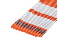 VEVOR Marqueurs d'Allée Lot de 100 Piquets à Neige 10x1829 mm Fibre de Verre Réflecteurs Grande Visibilité Bande Réfléchissante, avec Foret en Acier 30 cm, Gants de Protection, pour Parkings, Allées