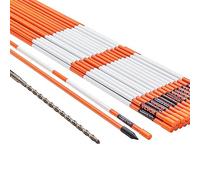 VEVOR Marqueurs d'Allée Lot de 30 Piquets à Neige Fibre de Verre Orange 0,78x121,5 cm Grande Visibilité Bande Réfléchissante Foret Acier d'Installation 30 cm Gants de Protection pour Parkings, Allées