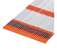 VEVOR Marqueurs d'Allée Lot de 30 Piquets à Neige Fibre de Verre Orange 0,78x121,5 cm Grande Visibilité Bande Réfléchissante Foret Acier d'Installation 30 cm Gants de Protection pour Parkings, Allées