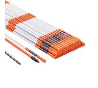 VEVOR Marqueurs d'Allée Lot de 50 Piquets à Neige Fibre de Verre Orange 0,78x121,5 cm Grande Visibilité Bande Réfléchissante Foret Acier d'Installation 30 cm Gants de Protection pour Parkings, Allées