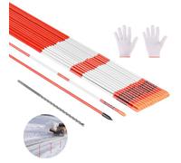 VEVOR Marqueurs d'Allée Piquets à Neige Orange 20 PCS 10x1470 mm Fibre de Verre