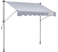 VEVOR Marquise de balcon 2x1,2m bras articulé Marquise réglable en hauteur de 2,2 à 3,1m Marquise à pinces rétractable Acier Aluminium 180G revêtementPolyuréthanedouble face Marquise solaire Balcon Ma