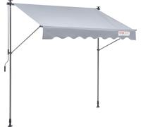VEVOR Marquise de balcon 3x1,2m Marquise à bras articulés réglable en hauteur de 2,2 à 3,1m Marquise à pinces rétractable Acier Aluminium 180G revêtementPolyuréthanedouble face Marquise solaire Balcon