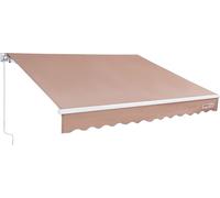 VEVOR Marquise de balcon 4x2,4 bras articulés Marquise réglable en hauteur de 2,4 à 3,7m Marquise à pinces Rentrable Acier Aluminium 280G revêtement PU double face Marquise solaire Balcon Marquise de