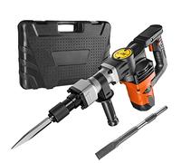 VEVOR Marteau de Démolition 1400 W Marteau-Piqueur 19 J 2900 BPM Marteau Perforateur avec 2 Burins Remplaçables Poignée Rotative 360° Anti-Vibration Brise-Béton pour Burinage Construction Plomberie