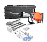 VEVOR Marteau de Démolition 2200 W Marteau-Piqueur 66 J 1350 BPM Marteau Perforateur avec 4 Burins Remplaçables Poignée Rotative 360° Anti-Vibration Brise-Béton pour Burinage Construction Plomberie
