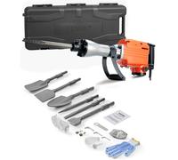 VEVOR Marteau de Démolition 2200 W Marteau-Piqueur 66 J 1350 BPM Marteau Perforateur avec 6 Burins Remplaçables Poignée Rotative 360° Anti-Vibration Brise-Béton pour Burinage Construction Plomberie