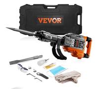 VEVOR - Marteau de démolition électrique 3500 W, marteau à chat durable 1900 BPM, briseur de béton avec 2 burins, gants et une poignée rotative à 360° pour fossés efficaces, noir