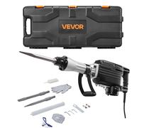 VEVOR Marteau Piqueur de Démolition 2800 W, Burineur Électrique 1200 BPM, Brise-béton avec 2 Burins, Mallette de Transport, Gants, Lunettes de Protection, pour Burinage Construction Destruction