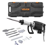 VEVOR Marteau Piqueur de Démolition 2800 W, Burineur Électrique 1200 BPM, Brise-béton avec 3 Burins, 1 Pelle à Argile, Mallette de Transport, Gants, Lunettes, pour Burinage Construction Destruction