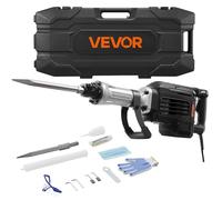 VEVOR Marteau Piqueur de Démolition 3000 W, Burineur Électrique 1700 BPM, Brise-béton avec Burin Pointu, Mallette de Transport, Gants, Lunettes de Protection, pour Burinage Construction Destruction