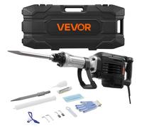VEVOR Marteau Piqueur de Démolition 3000 W, Burineur Électrique 1700 BPM, Brise-béton avec Burin Pointu, Mallette de Transport, Gants, Lunettes de Protection, pour Burinage Construction Destruction