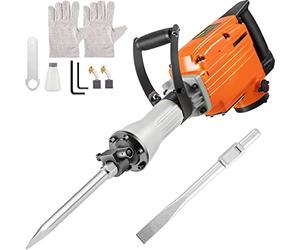 VEVOR Marteau Piqueur électrique 1500 W Marteau de Démolition Perforateur de Haute Résistance Burineur Fréquence d'Impact de 1450-1900 coups/min
