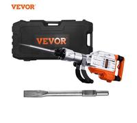 VEVOR Marteau de Démolition 3500 W Marteau-Piqueur 60 J 1900 BPM Marteau Perforateur avec 2 Burins Remplaçables Poignée Rotative 360° Anti-Vibration Brise-Béton pour Burinage Construction Plomberie