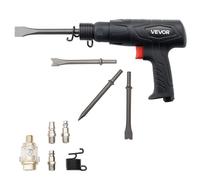 VEVOR Marteau Pneumatique, 2500-2700 bpm, Burineur Pneumatique Compact, Course de 7 cm, avec 4 Burins de 17 cm, pour Couper le Métal, Démolir les Murs en Béton, Ciseler les Sols, Dévisser les Boulons