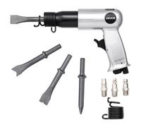 VEVOR Marteau Pneumatique, 3500 bpm, Burineur Pneumatique Compact, Longueur de Course 7 cm, avec 4 Burins 12 cm, pour Couper le Métal, Démolir les Murs en Béton, Ciseler les Sols, Dévisser les Boulons