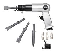 Marteau burineur pneumatique VEVOR, 3500 BPM Marteau pneumatique avec course de 70mm & 4 burins à queue ronde, burin pneumatique compact avec poignée pistolet, outil à palettes pour couper, poinçonner