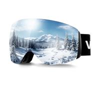 VEVOR Masque de Ski Revêtement Revo Bleu Masque de Snowboard OTG, avec Verres Sphériques, Double Ventilation Anti-buée, Mousse Triple Couche, Lunettes Motoneige pour Garçons, Filles, Hommes, Femmes