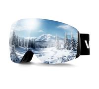 VEVOR Masque de Ski Revêtement Revo Bleu Masque de Snowboard OTG, avec Verres Sphériques, Double Ventilation Anti-buée, Mousse Triple Couche, Lunettes Motoneige pour Garçons, Filles, Hommes, Femmes