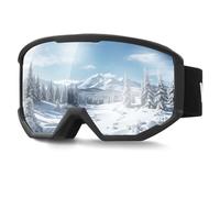 VEVOR Masque de Ski Revêtement Revo Orange Masque de Snowboard OTG, avec Monture TPU, Double Ventilation Anti-buée, Mousse Triple Couche, Lunettes de Motoneige, pour Garçons, Filles, Hommes, Femmes