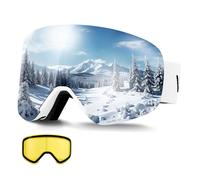 VEVOR Masque de Ski Revêtement Revo Rose Masque de Snowboard OTG, avec Verres Cylindriques Magnétiques, Double Ventilation Anti-buée, Lunettes de Ski Motoneige, pour Garçons, Filles, Hommes, Femmes