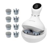 VEVOR Masseur de cuir chevelu électrique, masseur de tête rechargeable, étanchéité IPX7, avec 8 têtes de massage amovibles pour croissance des cheveux, nettoyage en profondeur, relaxation du stress