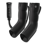 VEVOR Masseur de Jambes et Pieds à Compression d'Air 3 Niveaux de Chauffage, 6 Modes, 3 Intensités de Massage, 3 Niveaux de Vibration des Mollets, avec Sac de Rangement et Adaptateur Secteur, Noir